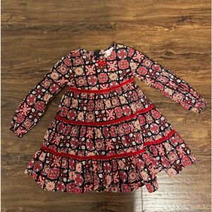 Hanna Andersson Floral Red Dress size 110 (5)